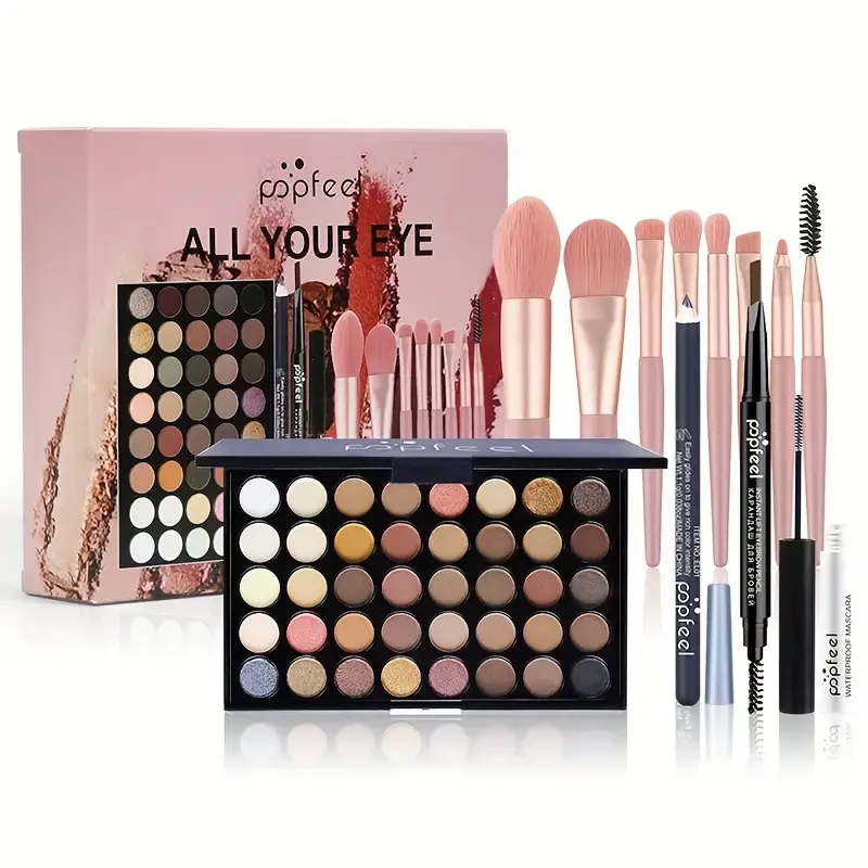 40 Color Eyeshadow Palette Luxury Holiday Gifts Makeup Kit Tools Mascara Brush Eyeliner Eyebrow Pencil Combo Matte Powder Set Beginner Cosmetic