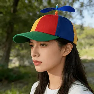 HavenThread Cotton Colorful Baseball Snapback Cap With Spinning Rainbow Helicopter Propeller, Unisex Adjustable Funny Sports Outdoor Hat, Novelty Accessory For Adult Parties, Festivals And Holiday Events