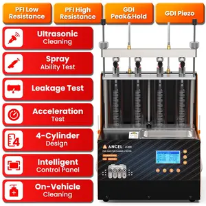 【Upgrade ANCEL JC200】ANCEL JC400 GDI Piezo Fuel Injector Cleaner Tester with Ultrasonic Cleaning, Injector Cleaning Machine for Cars & Motorcycles