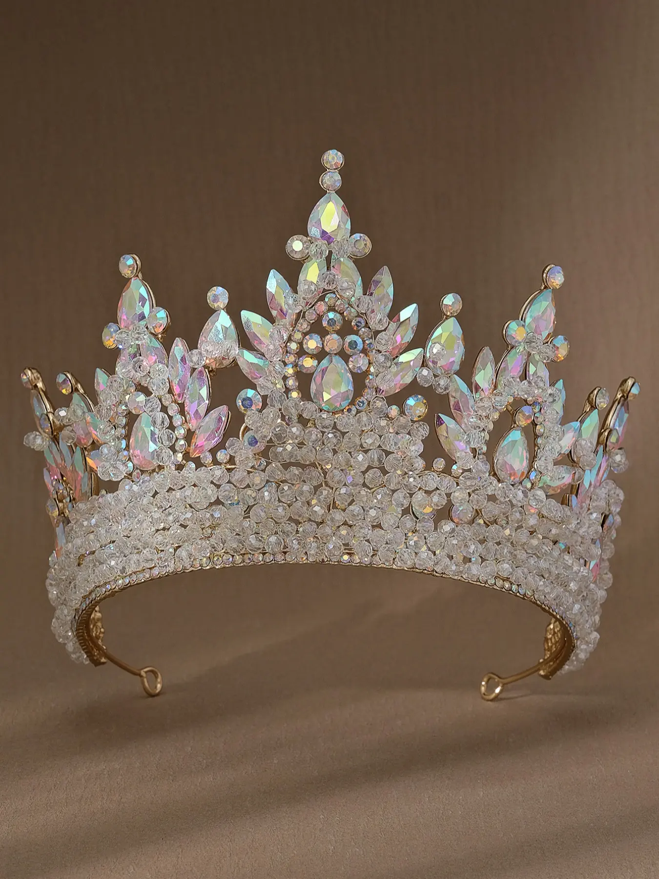 Large Artificial Crystal Hair Hoop Crown Design Hair Crowns for Women Wedding Bridal Accessory Bridal Hair Accessories Bridal Headpiece Prom Birthday Party Rhinestone Beauty Queen Princess Headband Silver Color All Seasons Casual Style