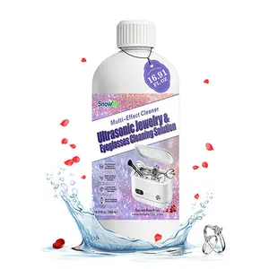 Snowlily Ultrasonic Jewelry Cleaner Solution Concentrate - 16.9fl oz Professional Gentle Liquid with Delicate Rose Scent for Eyeglasses, Jewelry, Household Items