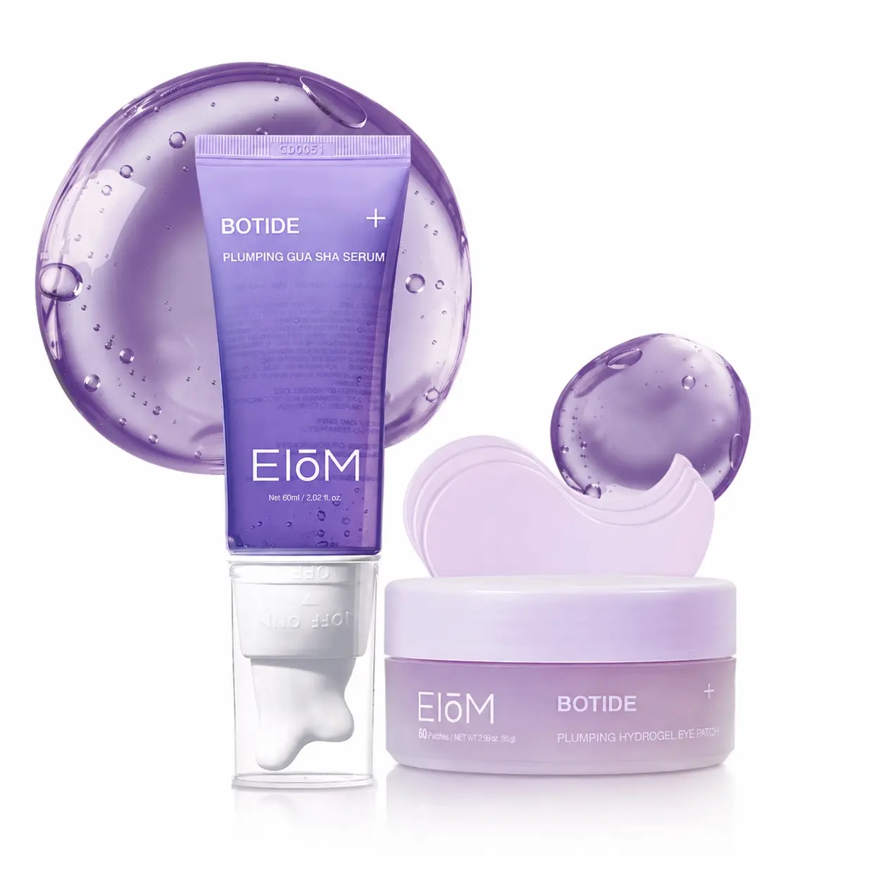 [EIOM] Korean De-Puffing & Peptide Lifting Duo | 2-in-1 Peptide & Collagen Gua Sha Lifting Serum + Hydrogel Eye Patch | De-Puffing, Lifting Face Massager, Jawline Sculpting, Plumping, Firming, Under Eye Patches for Dark Circles, Wrinkles, Puffy Eyes