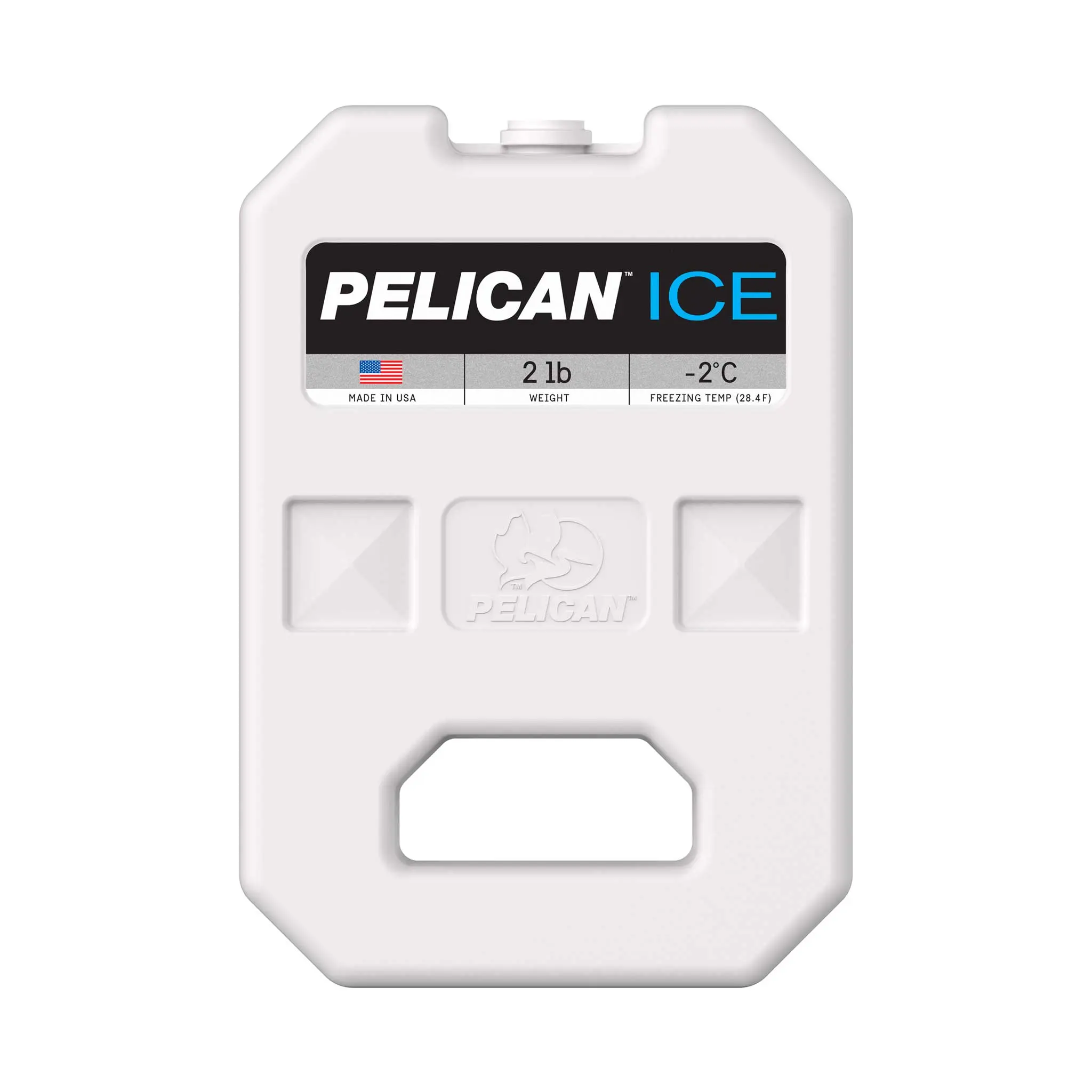 Pelican 2lb Traditional Cooler Ice Pack, Reusable Long-Lasting Block with UV-Protective Shell for Camping and Outdoors, Cold Pack, Fast Freezing, Flat Profile Hugs Cooler Interiors