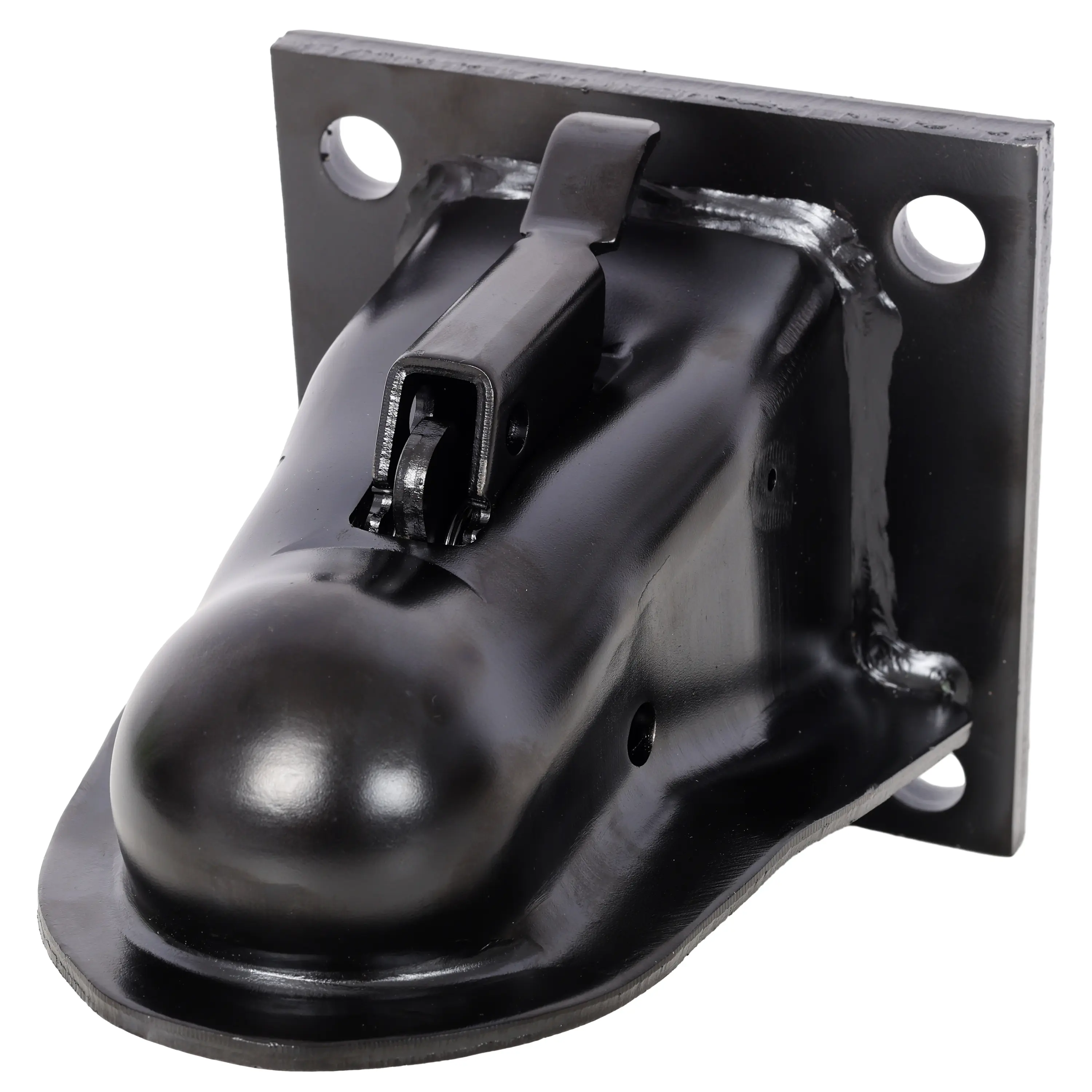 Heavy-Duty Flat Mount Trailer Coupler, 2-5/16 Inch, 14,000 lbs GTW, Grade 8 Hardware Included, 4-1/2" Hole Spacing, Black E-Coat Steel, for Dump & Equipment Trailers
