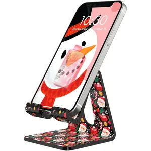 Iooss, tMaarry MT35OOO Dual Folding Cell Phone Stand, Fully Adjustable Foldable Desktop Phone Holder Cradle Dock - Anti-Slip Base, Convenient Charging Port, Fits All Smartphones For Apple Iphone 17 16 15 Samsung for Desktop & Bed Use, Smartphone