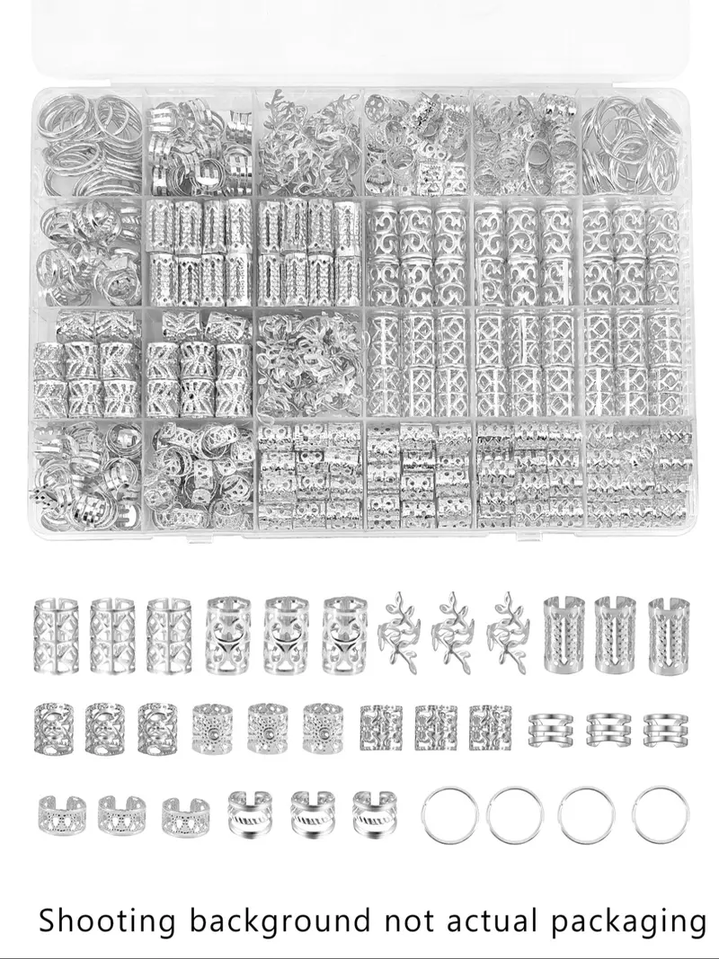 Cecillia Wig 220pcs Hair Accessories, Loc Jewelry for Braids, Women's Hair Jewelry, Metal Hair Ring Cuff for Dreadlocks, Boho Style