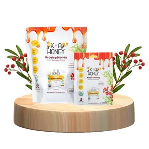 K & A Honey Packets Single Serve – 100% Pure Raw Organic Brazilian Aroeira Honey To Go for Kids, Runners & Daily Energy | Mess-Free Individual Honey Packs (3 & 20 Count)