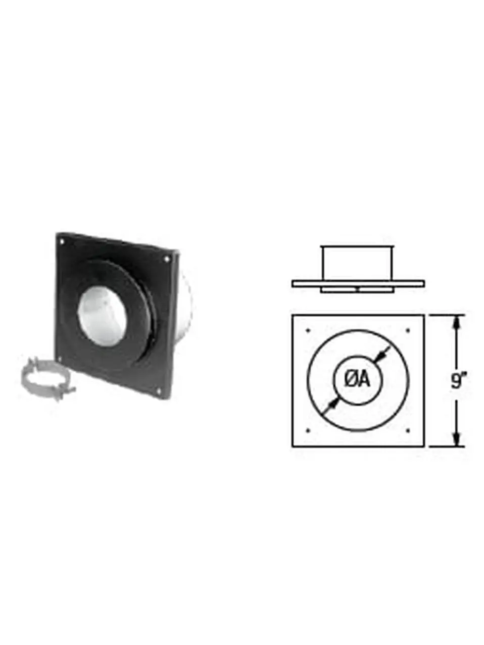 M & G Duravent 4PVP-FS 4 Inch Pelletvent Pro Ceiling Support Firestop Spacer With Clamp For 1 Inch Clearance