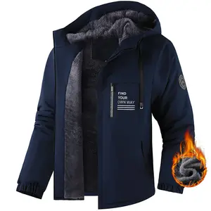 Men's Ski Jacket – Waterproof, Windproof & Fleece-Lined Outdoor Mountain Hooded Winter CoatBreathable Athletic Outerwear for Autumn & Winter, Zip-Up Casual Warm Jacket
