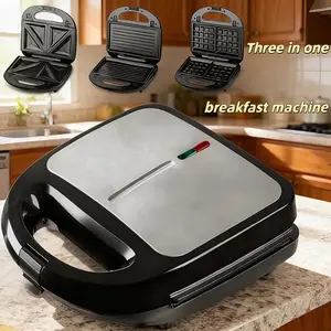 3-in-1 Breakfast Maker! Waffles, Sandwiches & Toast - Enjoy a Variety of Breakfasts Every Day