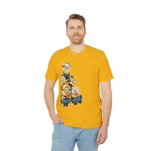 Stacked Yellow Cartoon Minions T-shirt  Funny Movie Character Tee
