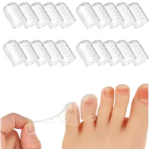 Silicone Transparent Toe Covers, 20 Anti-Irritation Breathable Foot Protectors, for Blister Prevention, Calluses, Ingrown Toenails, Unisex Coverage, Pedicure Care Tool, Pedicure Tools