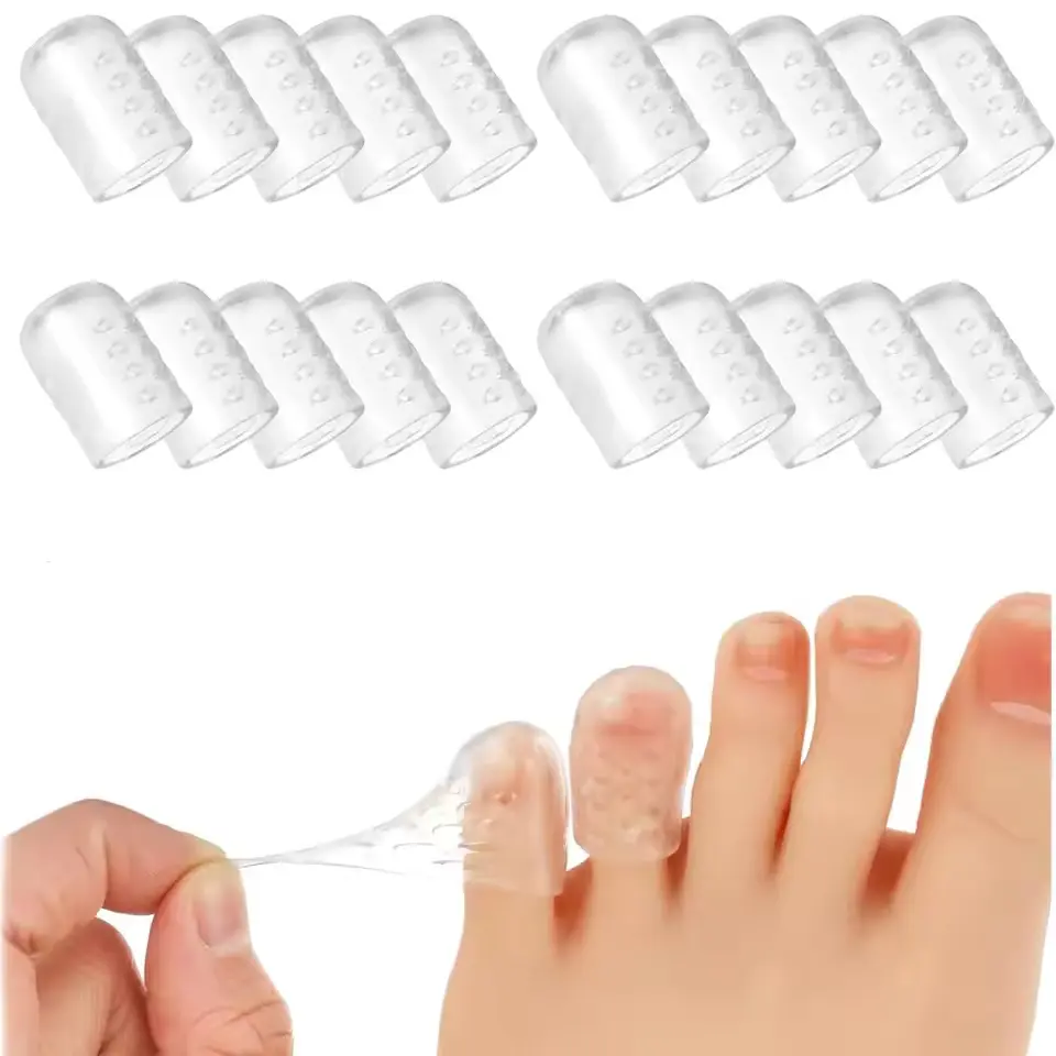 Silicone Transparent Toe Covers, 20 Anti-Irritation Breathable Foot Protectors, for Blister Prevention, Calluses, Ingrown Toenails, Unisex Coverage, Pedicure Care Tool, Pedicure Tools, Foot Care Products
