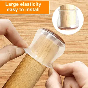 【FaddishDeal】Chair rubber mat protects the floor from scratches and noise, chair foot mat, suitable for wood floors, tiles, daily household items felt slide.Fitted furniture leg covers