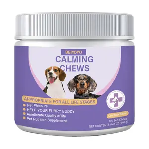 BEIYOYO Fish-Flavored Dog Calming TreatsNatural Ingredients Anti-Anxiety Soft ChewsRelieves separation anxiety & hyperactivity, promotes restful sleep and soothes moodNo Artificial Additives