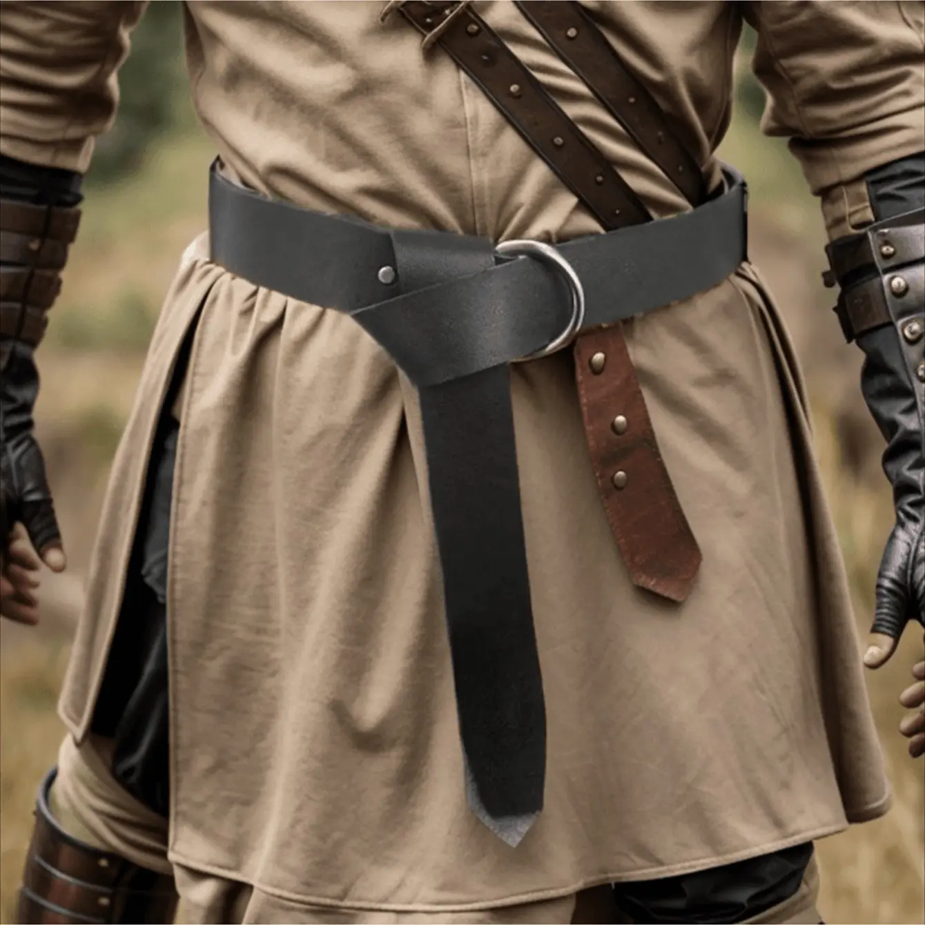 Vintage Viking PU Leather Belt, Medieval Renaissance Style, Perfect for Halloween Cosplay Costume, Easter Theme Parties, Model Xinghao Yd009