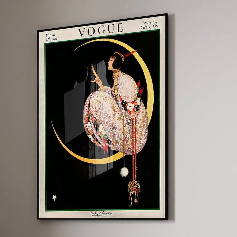 Vintage Magazine Cover Vogue Nov 15 1917, Fashion Beauty Wall Art, Vintage Poster, Vintage Wall Art, Retro Wall Art, Vogue Poster, Gift Idea, GIFT