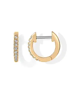 PAVOI 14K Gold Plated Cubic Zirconia Cuff Earrings Huggie Stud for Women