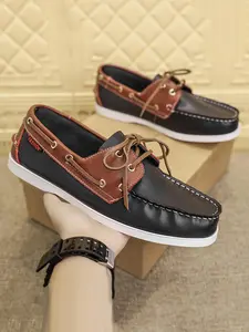 Men's Lace Up Closed Skateboarding Shoes, Sports Shoes, Casual Comfortable Skateboarding Shoes, Fashionable Sailing Shoes for Daily Wear