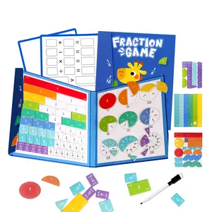 Leven Magnetic Fraction Learning Kit for Kids - 105-Piece Montessori Math Toys, Visual Learning Tools & Learning Materials with Fraction Circles, Bars, Portable for Home & Classroom, Ages 4+, 8.66"x7.09"