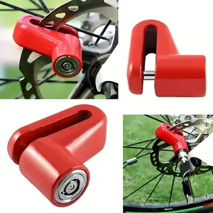 Disc Brake Lock, Anti-Theft U-Shape Lock for Bicycles and Motorcycles, Manual Knob Quick Release, Abs Shell/zinc Alloy Body