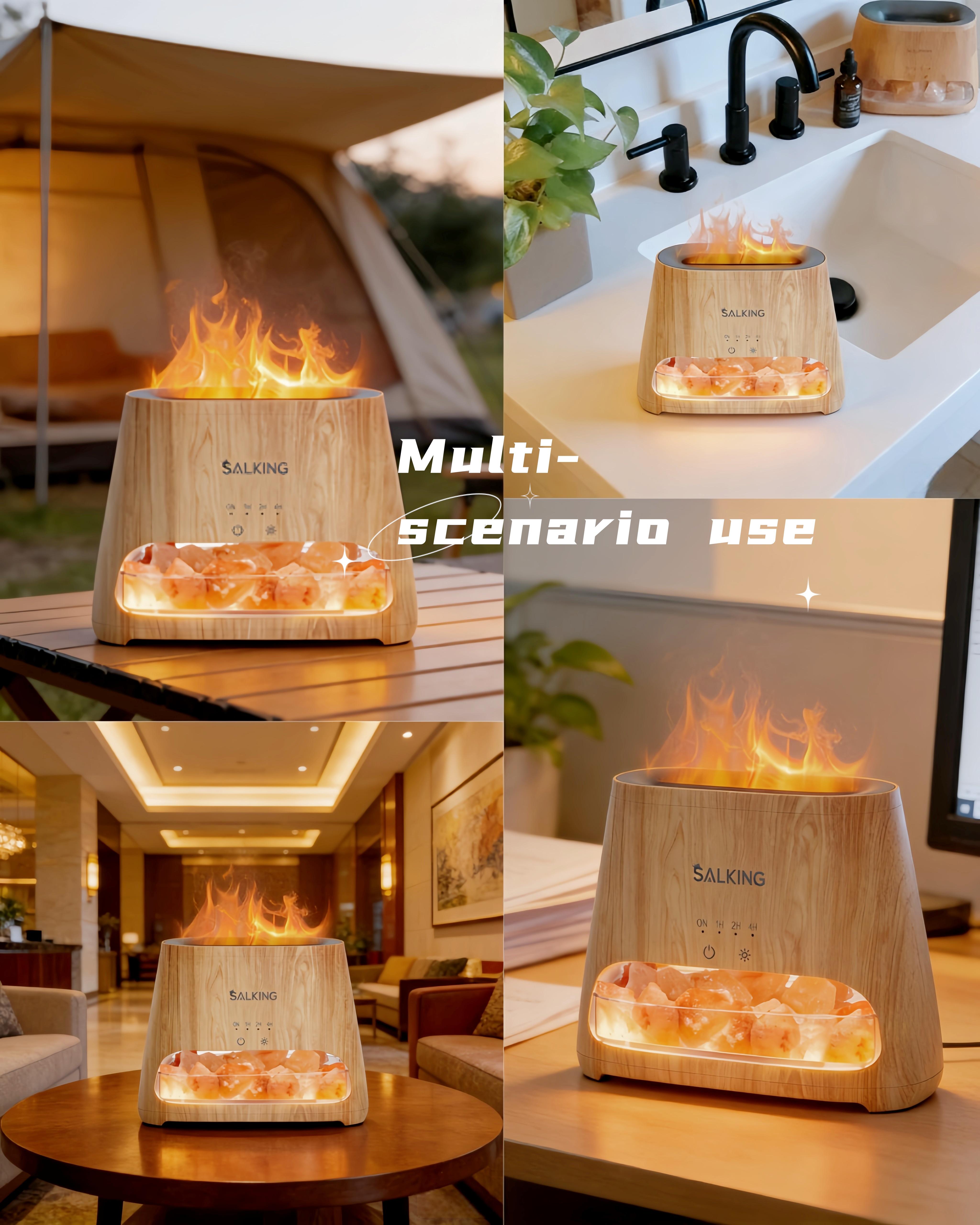 【TikTok Shop Weekly Deals】SALKING 2-in-1 Himalayan Salt Lamp Diffuser,  Himalayan Salt, Ultrasonic Essential Oil Diffuser , Schedule shutdown & Large capacity(For Bedroom/Office/Bathroom/Car)Night Lamp
