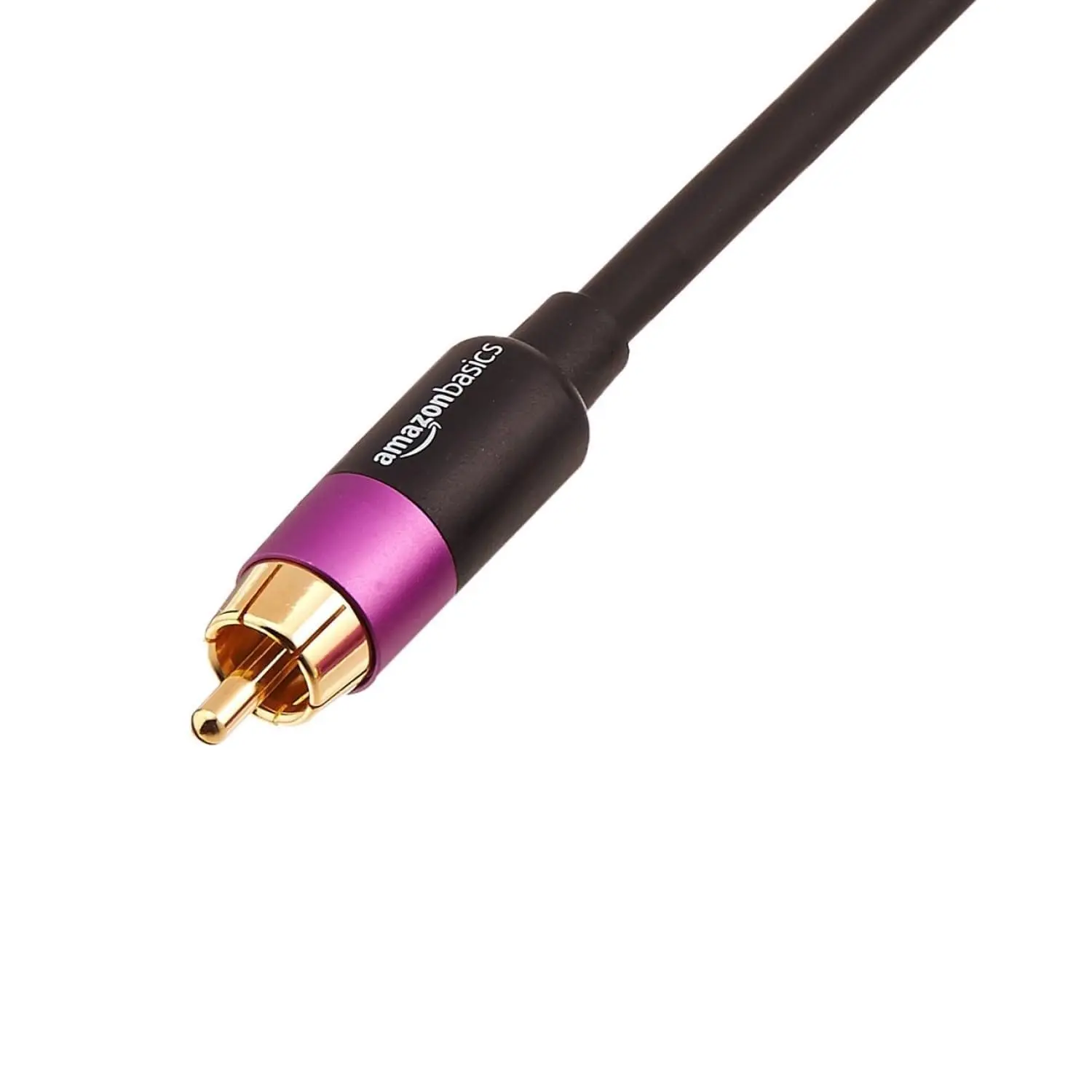 RCA Audio Cable for Subwoofer, Amplifiers, Active Speakers with Gold-Plated Plugs, Black, 35 feet