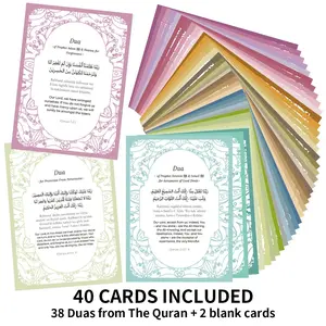 40pcs Ramadan Dua Cards for Islamic Prayer - Daily Duas with Arabic & English, Ramadan Prayer Cards, Eid Mubarak Festival Gift for Spiritual Practice - Islamic Duas for Ramadan Blessings