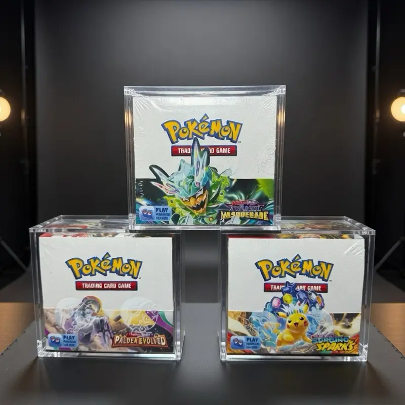 Premium Acrylic Case for Booster Box – UV Protection | Magnetic Closure | 8MM Thick Tcg Storage Cards Storage