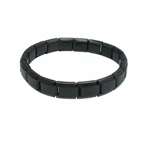 Italian Charm Bracelet All Black 18 Links 6 3/4" Beautiful Charm Bracelet