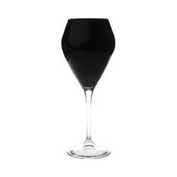 Classic Touch CWN817B 9 x 3 in. V-Shaped Black Wine Glasses with Clear Stem, Set of 6