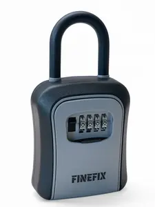 FINEFIX Portable Key Lock Box with U Shackle Resettable 4 Dial System Compact & Convenient Secure Storage Solution
