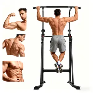 Power Tower Curl Bench, height-adjustable strength training fitness equipment, multifunctional exercise bar, 400-pound load-bearing home fitness pull-up bar, pull-up bar power tower Portable Ab Machine