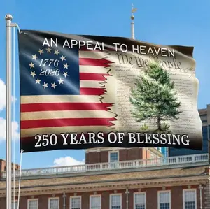 250 Years Of Blessing Appeal To Heaven Patriotic House Flag, 250th Semiquincentennial Flag, 4th Of July 1776-2026 Commemorative Decorative Flag, US Birthday Outdoor, Independence Day Gifts