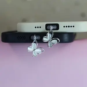 Butterfly Design Phone Dust Plug, 1 Count Cute Phone Dust Plug, Phone Accessories Compatible with iPhone, Samsung, Huawei, Xiaomi Type-C Interface, Phone Decoration