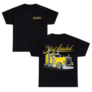 TLXT Stay Loaded Yellow Semi Truck T-Shirt – Chrome Diesel Big Rig Graphic Tee, Classic 18 Wheeler  Design, Soft Cotton  Shirt, Long Haul Driver  Women