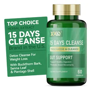 XKQ 15 Days Cleanse Gut Support Capsules - Plant Formula for Gentle Intestinal Regulation & Digestive Health - Vegan Friendly - 60 Edible Healthcare Capsules
