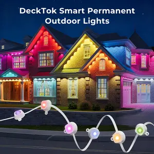 100ft Smart Permanent Outdoor Lights Pro, RGB and 60LM Triple-LED Lights, Outdoor Decorations with 79 Scene Modes, IP67 Waterproof Work with Alexa, Google Assistant