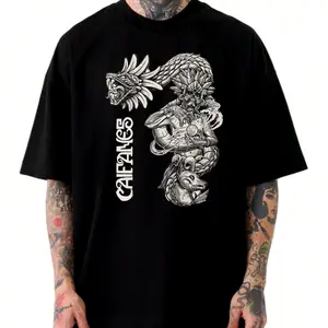 Caifanes Quetzalcoatl Serpent Aztec Comfort Color Letter Printed Tee Ring-Spun Cotton Soft-Washed T-Shirt Trendy Tops Perfect Gift