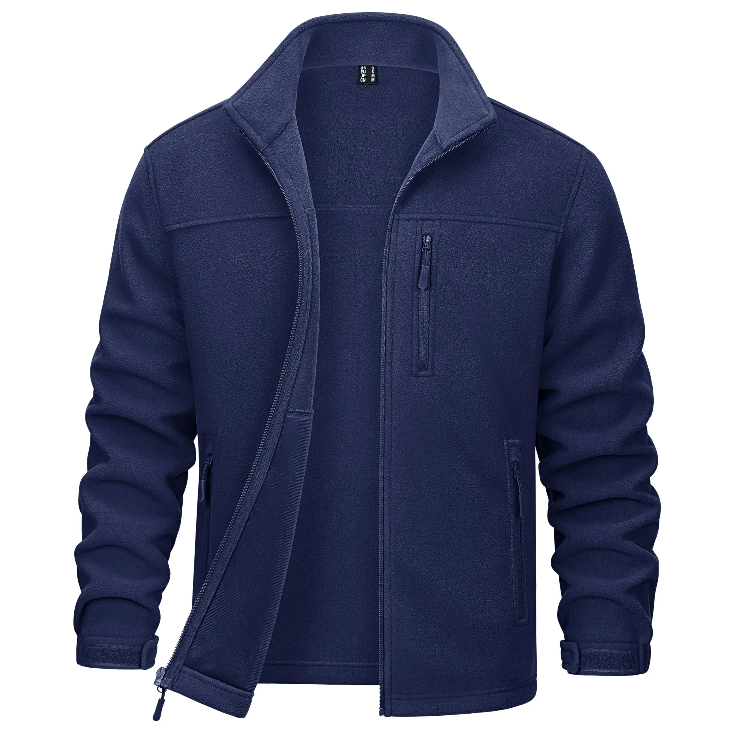 Men's Full Zip Polar Fleece Jacket Warm Winter Midweight Jackets | Classic Zip Up Coat, 3 Pockets, Windproof Thermal, Casual, Tactical, Athletic Workout, Fall Outdoor Active