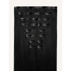 Luxy Hair 24" Seamless Clip-In Hair Extensions – Off Black | 240g Full Set, 100% Remy Human Hair