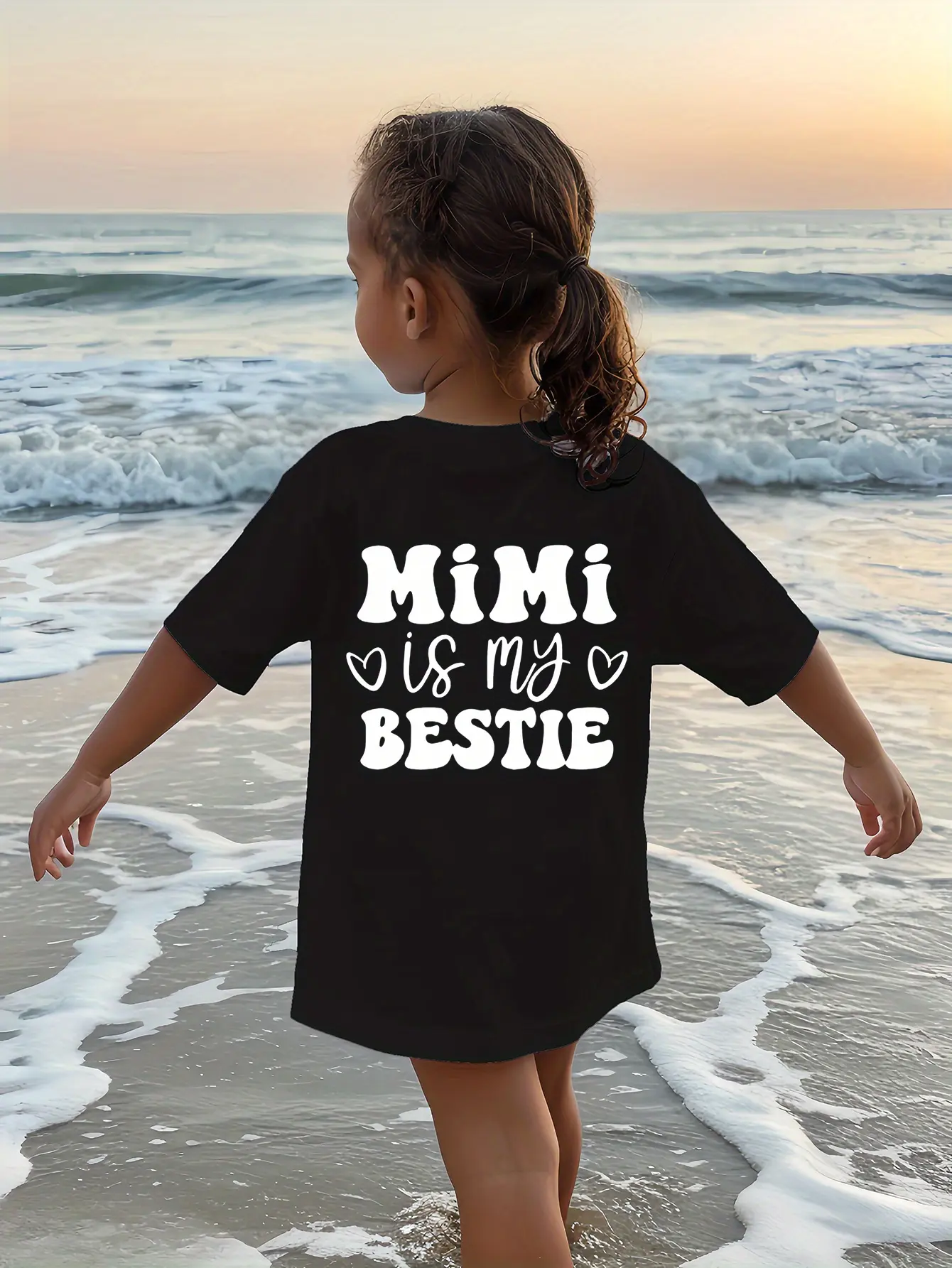 PUEMCO Toddler Girls' "Mimi Is My Bestie" Graphic T-Shirt, Soft Cotton Short-Sleeve Fun Shirt, Casual Summer Kids' Fashion Tops, Graphic Shirts