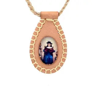 Santo Nino de Atocha Leather Scapular Necklace