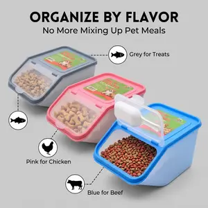 Collapsible Pet Food Storage Container with Airtight Lid - Large Capacity 3-Layer Folding Kibble Bin for Dog & Cat Food - Space Saving Design with Measuring Cup