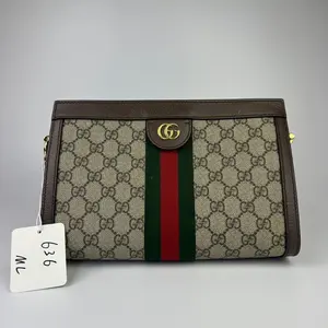 Pre-owned GUCCI 636 Ophidia GG Supreme Canvas Clutch Bag