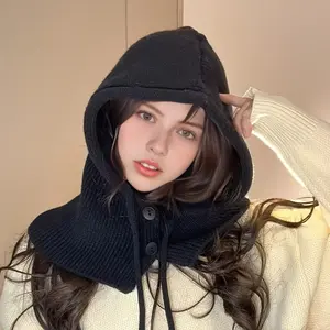 Women's Knit Balaclava Hat Cap & Scarf Set - One Piece Ear Flap Winter Beanie with Neck Warmer Windproof & Warm for Outdoor Skiing Hiking Soft Stretchy Material All Seasons