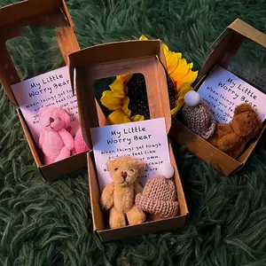 Boxed Bears, 1 Set of Mini Plush Bears with Inspirational Card, Christmas, Valentine's Day and Mother's Day Sympathy Gifts, Personalized Gifts, Gift Ideas, Crochet Gifts, Unique Birthday Gifts
