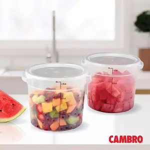 Cambro Round Translucent Container with Lid 6 qt., 2 pk.