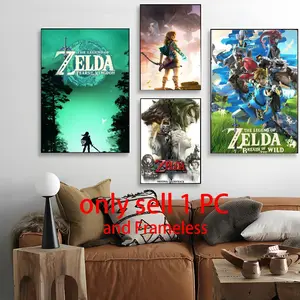 Nintendo Masterpiece Zelda T-Tears of the Kingdom Poster HD Waterproof Moisture-Proof Scratch-Resistant Durable Sticky Poster For Household Living Room Bedroom Corridor Cafe Bar Wall Decor & Gift