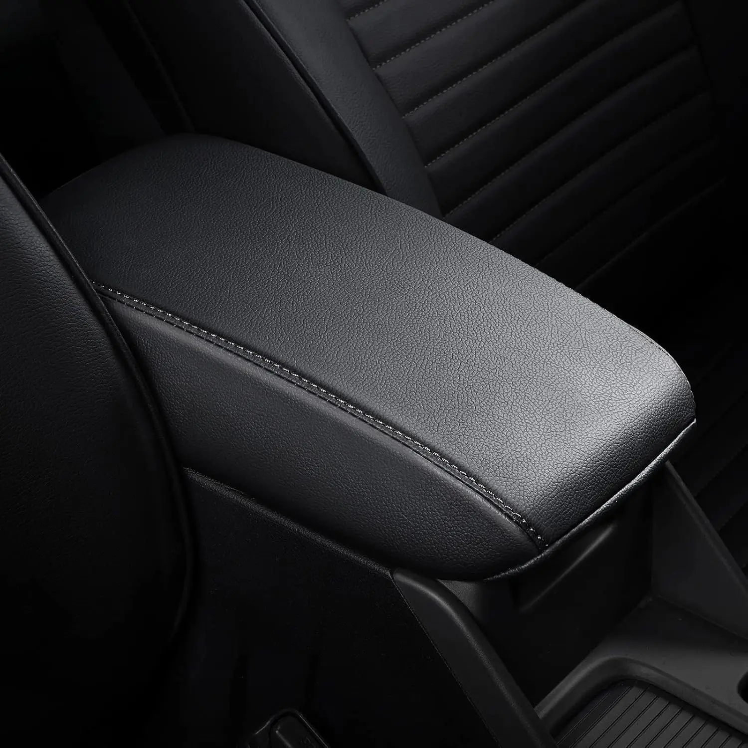 Center + Arms Back Seat Cover Set for 2019-2025 Subaru Forester, Black with Black Stitches, Auto Accessories, Scratch Guard, Keeps Dirt and Scratches Out, Simple Installation, Solid Dirt-Proof Car Interior Decoration